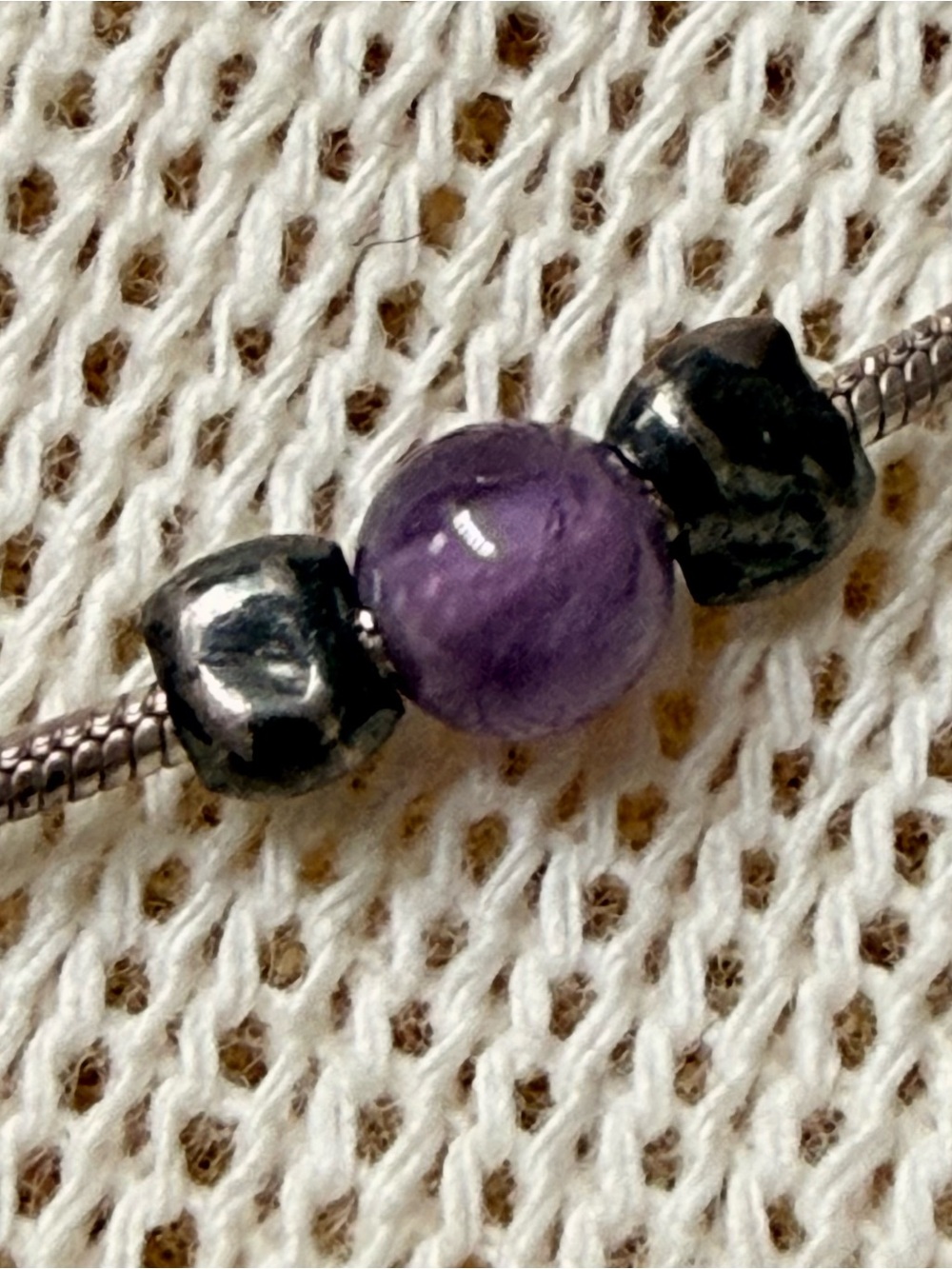 Sterling Necklace with Purple Beads